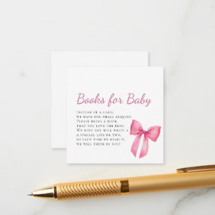Carte D'accompagnement Fête de bébé fille à ruban rose
