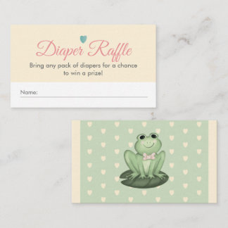 Carte D'accompagnement Fête de Bébé Fille Grenouille Crème Fantaisiste Ti