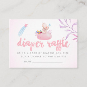Carte D'accompagnement Fête de Bébé Fille Licorne Rhinocéros Mignon Tirag