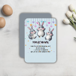 Carte D'accompagnement Fête de Bébé Lapin Sauteuse Colorée Mignonne
