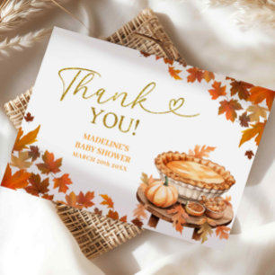 Carte D'accompagnement Fête de Bébé Little Cutie Pie Feuilles d'Automne