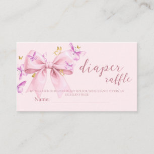 Carte D'accompagnement Fête de bébé papillon rose petit noeud papillon or