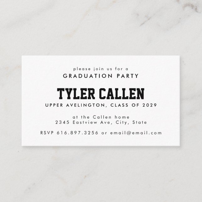 Carte D'accompagnement Fête de fin d'études Varsity Golden Bear Texte seu (Devant)