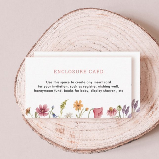 Carte D'accompagnement Fête de jardin aux fleurs sauvages aquarelle  (Créateur téléchargé)