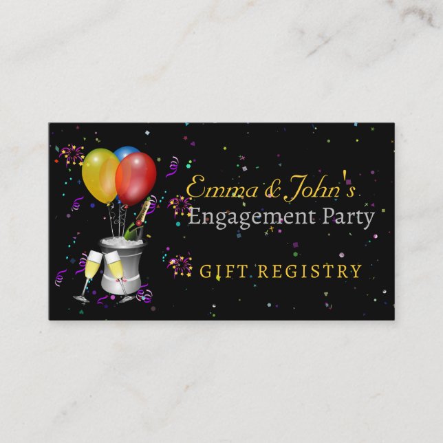 Carte D'accompagnement Fête de la partie d'engagement Bubbly Cadeau Regis (Devant)