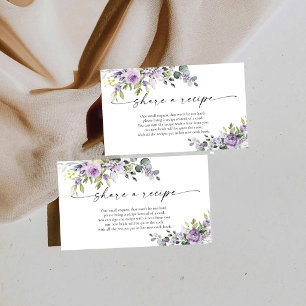 Carte D'accompagnement Fête de Mariage aux Fleurs Violettes Partagez une
