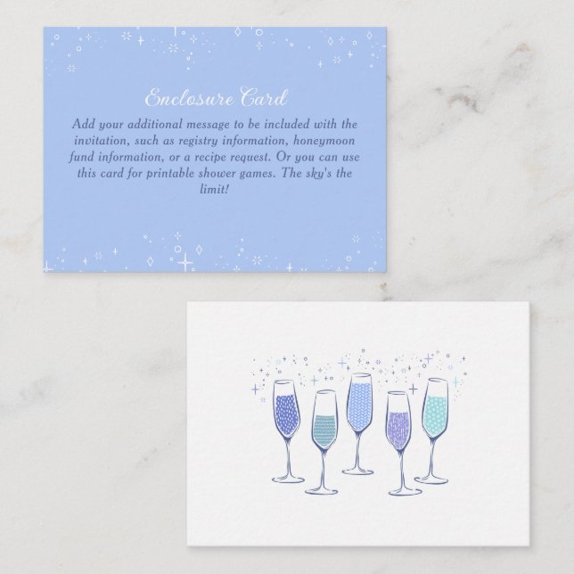 Carte D'accompagnement Fête de mariage avec du Champagne Quelque Chose de (Devant / Derrière)