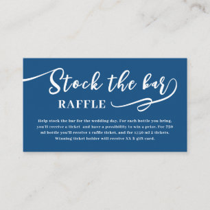 Carte D'accompagnement Fête de mariage Blue Script Stock the bar
