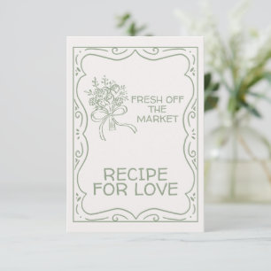 Carte D'accompagnement Fête de mariage champêtre vert frais du marché