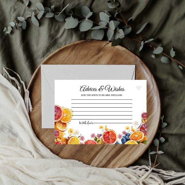 Carte D'accompagnement Fête de mariage Citrus Main Squeeze Conseils & Vœu (Créateur téléchargé)