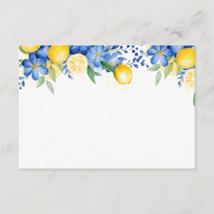 Carte D'accompagnement Fête de mariage italien floral bleu citron