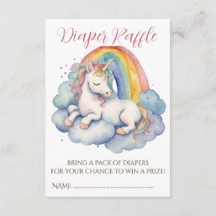 Carte D'accompagnement Fête de naissance Licorne Bébé Fille Tirage au sor