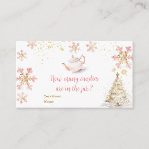 Carte D'accompagnement Fête de thé d'hiver rose Bébé arrive Combien de bo
