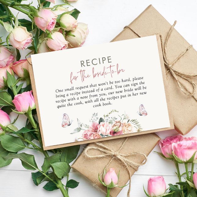 Carte D'accompagnement Fête des mariées Boho Floral Recette (Créateur téléchargé)