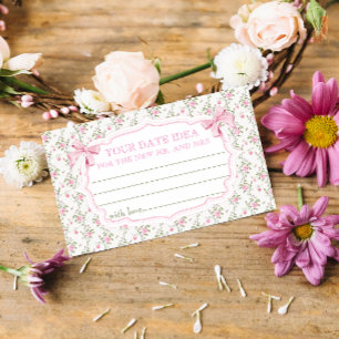 Carte D'accompagnement Fête des mariées Bow rose Date Idées de nuit