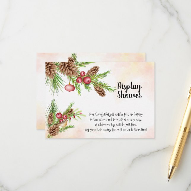 Carte D'accompagnement Fête des mariées d'affichage Mariage de Noël (Devant/Arrière en situation)