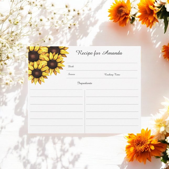 Carte D'accompagnement Fête des mariées d'aquarelle florale de tournesol (Créateur téléchargé)