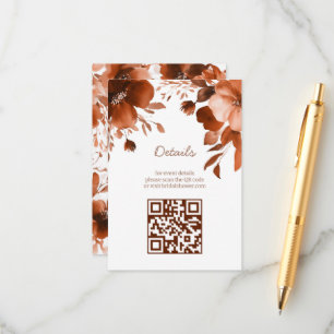 Carte D'accompagnement Fête des mariées d'aquarelle Mocha Blooms CUSTOM Q