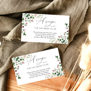 Carte D'accompagnement Fête des mariées de jardin Fleurs Recette Boîtier