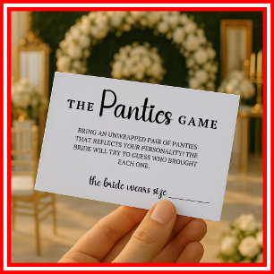 Carte D'accompagnement Fête des mariées de Mariage de jeu des culottes