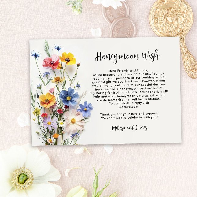 Carte D'accompagnement Fête des mariées fleur sauvage (Créateur téléchargé)