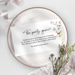 Carte D'accompagnement Fête des mariées fleur sauvage Jeu de culotte