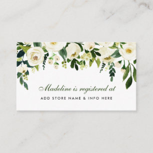 Carte D'accompagnement Fête des mariées Floral Green Registry Insert Card