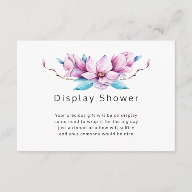 Carte D'accompagnement Fête des mariées florale Magnolia douche (Devant)
