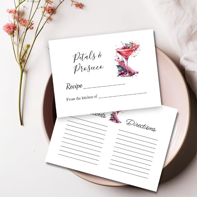 Carte D'accompagnement Fête des mariées florale Petals & Prosecco, note d (Créateur téléchargé)