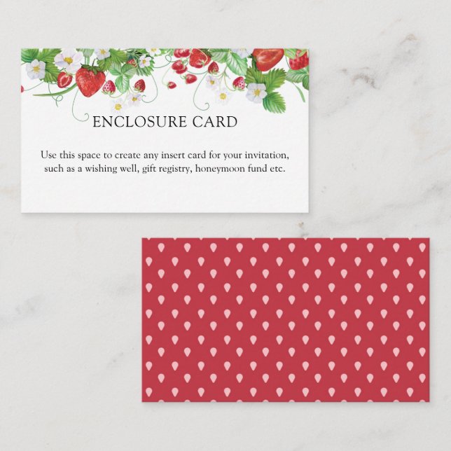 Carte D'accompagnement Fête des mariées fraise (Devant / Derrière)