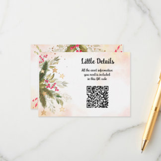 Carte D'accompagnement Fête des mariées Mariage de Noël Détails du Mariag