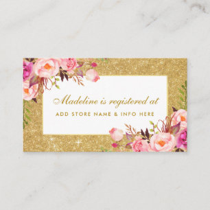 Carte D'accompagnement Fête des mariées Pink Gold Parties scintillant Reg