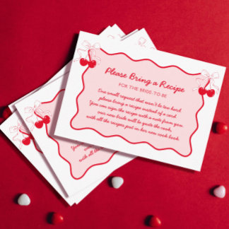 Carte D'accompagnement Fête des mariées rouge cerisier rose Bow Demande d