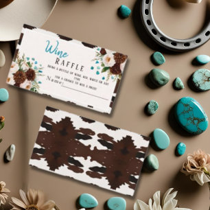 Carte D'accompagnement Fête des mariées Rustique Floral Boho Wine Raffle