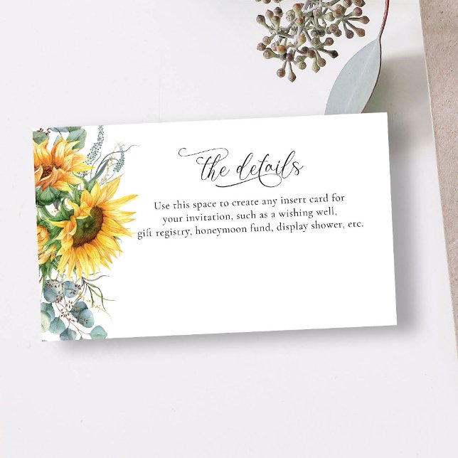 Carte D'accompagnement Fête des mariées tournesol (Créateur téléchargé)