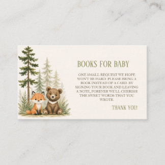 Carte D'accompagnement Fête Prénatale Bébé Camping Animaux de la Forêt Av