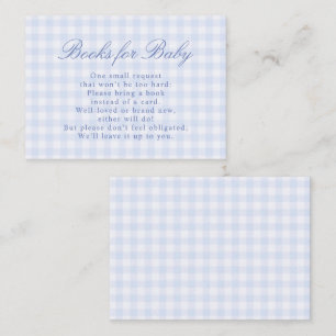 Carte D'accompagnement Fête Prénatale Blue Gingham Books
