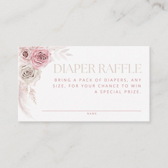Carte D'accompagnement Feuillage de couches à bec souple rose Boho (Devant)