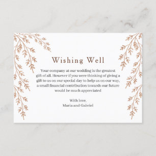 Carte D'accompagnement Feuillage doré. Un simple souhait. Mariage d'olive