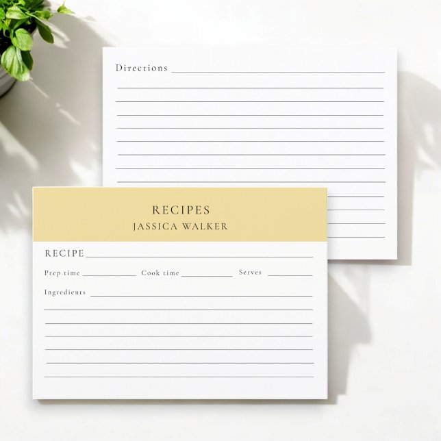 Carte D'accompagnement Feuille de recette moderne Simple élégant (modern bridal shower recipe card )