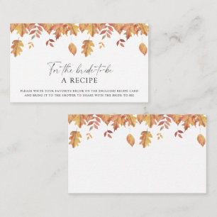Carte D'accompagnement Feuille en chute - Recette pour que la mariée soit