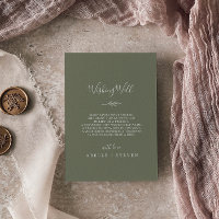 Feuille minimale | Mariage vert foncé qui souhaite