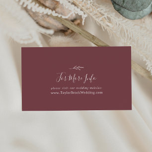 Carte D'accompagnement Feuille minimale   Site Mariage Bourgogne