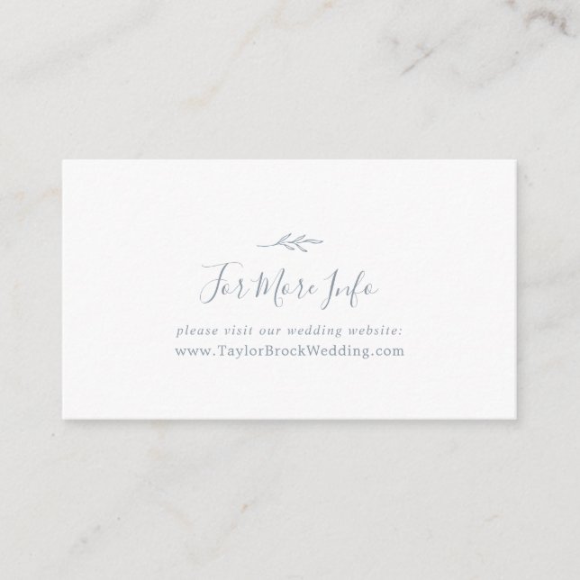 Carte D'accompagnement Feuille minimale | Site Mariage Dusty Blue (Devant)