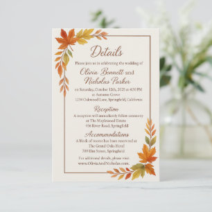 Carte D'accompagnement Feuilles d'automne élégantes et script de cuivre A