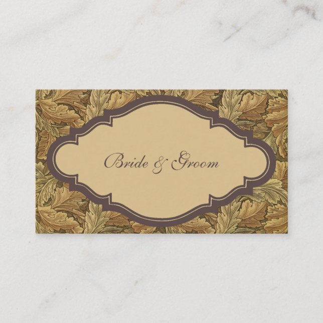 Carte D'accompagnement Feuilles d'automne victoriennes anciennes chaudes (Devant)