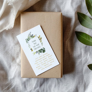 Carte D'accompagnement Feuilles et couronne de fleurs, bordure florale