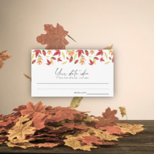 Carte D'accompagnement Feuilles tombantes - Idées de soirée en amoureux \