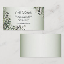 Feuilles Vertes Olive Noire Élégant Détail de Mari