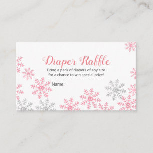 Carte D'accompagnement Feuillets de neige de l'hiver de l'Argent rose de